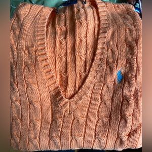 Ralph Lauren Sport Cable Knit Sweater in Bright Orange